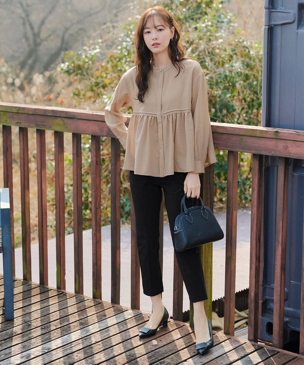 Tiaclasse L 日本製サーラドライ・テーパードパンツ ブラック