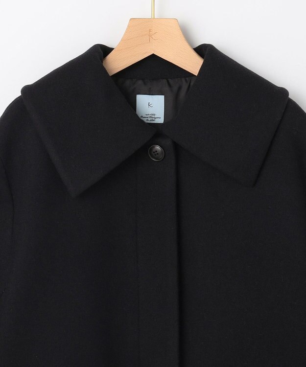 組曲 ウールモッサステンカラー コート ブラック系