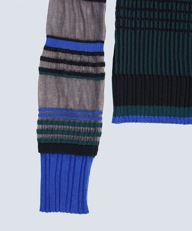 COQ CONCORD カラーブロックリブニット ダークグリーン