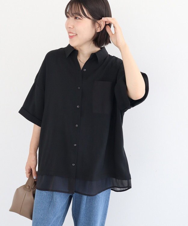 Green Parks 裾レイヤードショートスリーブシャツⅡ Black