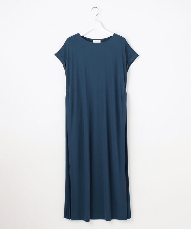 ANY SIS L プリーツ加工 ワンピース ピーコックグリーン