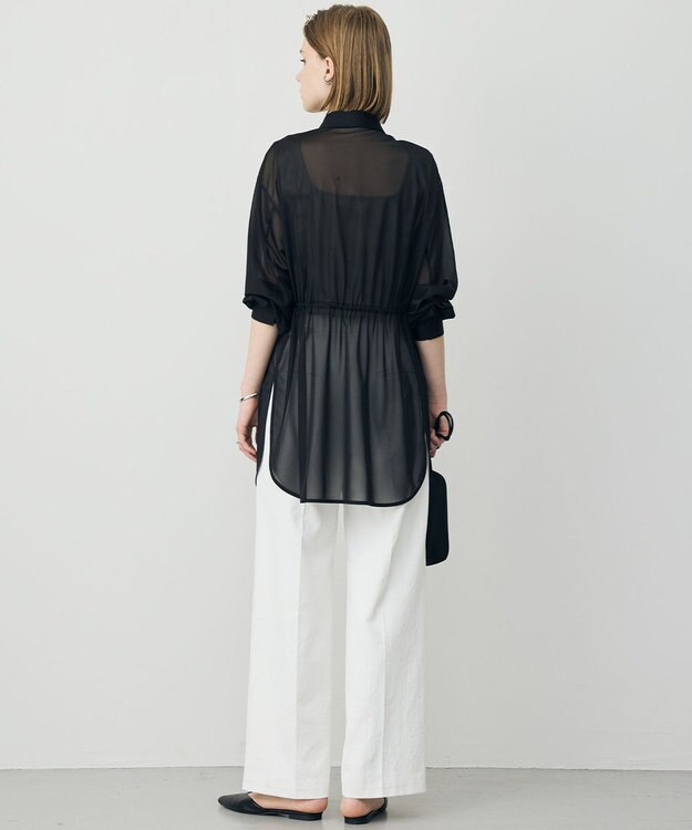 ICB L ハイゲージチュール ロングシャツ ブラック