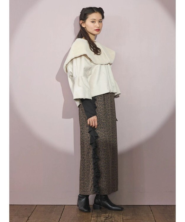 Green Parks ■ＥＳＣＡＲ　フラッフィーケープ付ショートコート Ivory