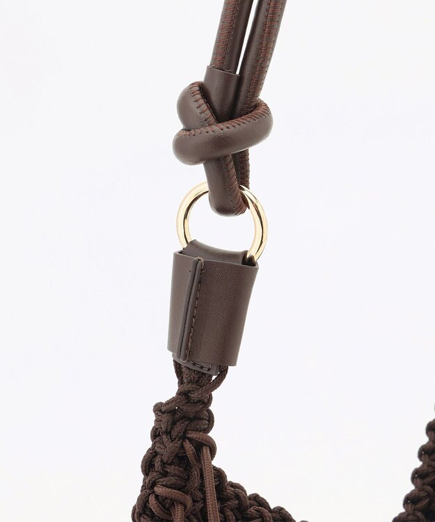 自由区 クロッシェフリンジ バッグ ダークブラウン