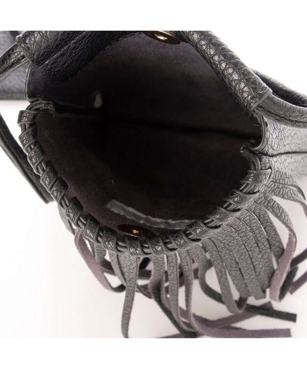 UNBILLION cachecache フリンジディテールスマホショルダー ブラック