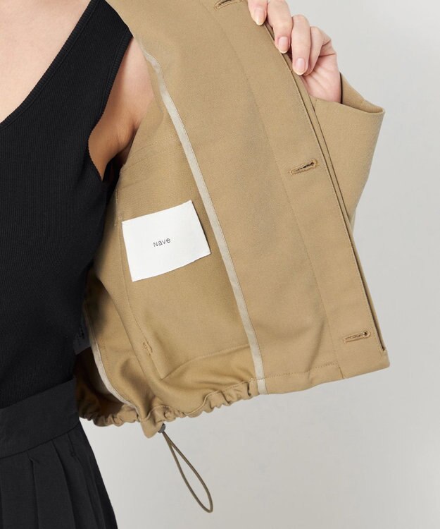 NAVE 【Nave・セットアップ可/洗える/撥水】スパンツイル ショートジャケット カーキ系