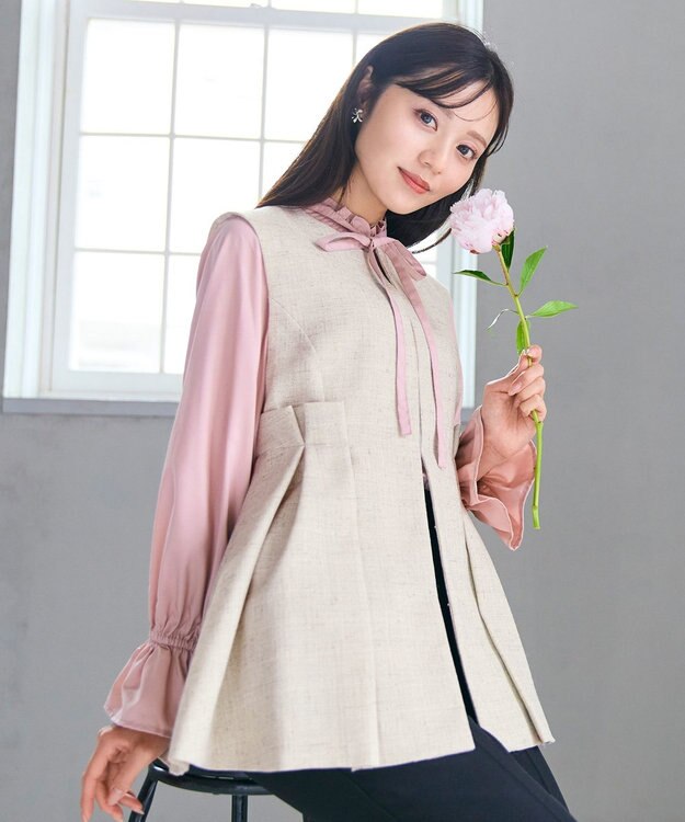 Feroux ペプラム タックジレ ベージュ系