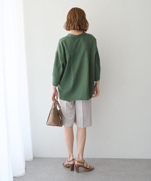 YECCA VECCA 【尾崎紗代子さん着用】タックハーフパンツ Gray Beige