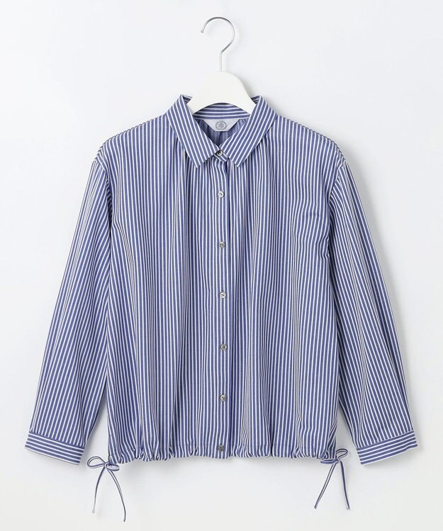 J.PRESS LADIES Jカミーチェストライプ シャツカラー カットソー ネイビーストライプ系