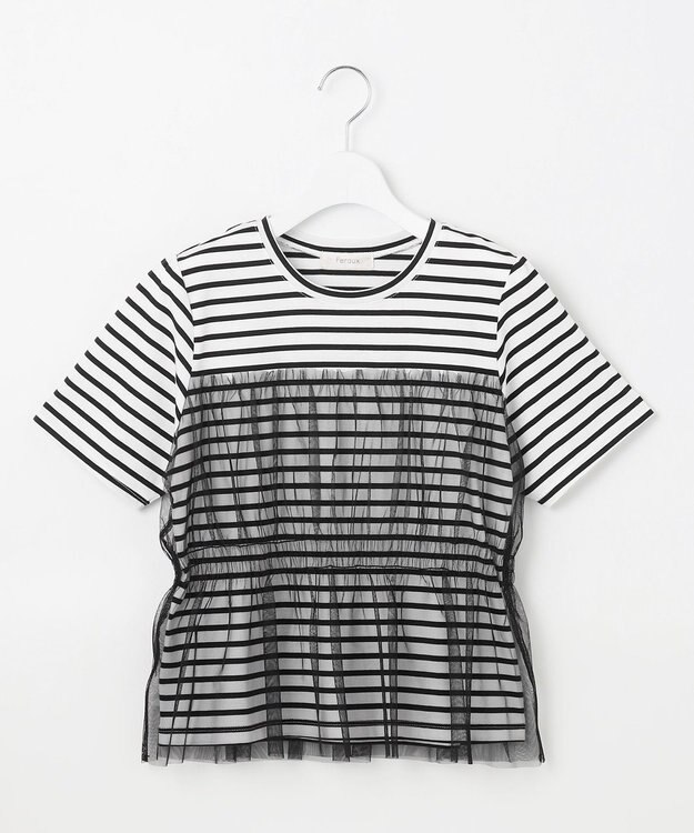 Feroux チュールコンビカットソー ホワイト系1