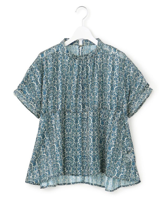 J.PRESS YORK STREET 【WOMEN】オリジナルタイルプリント ブラウス ネイビー系5