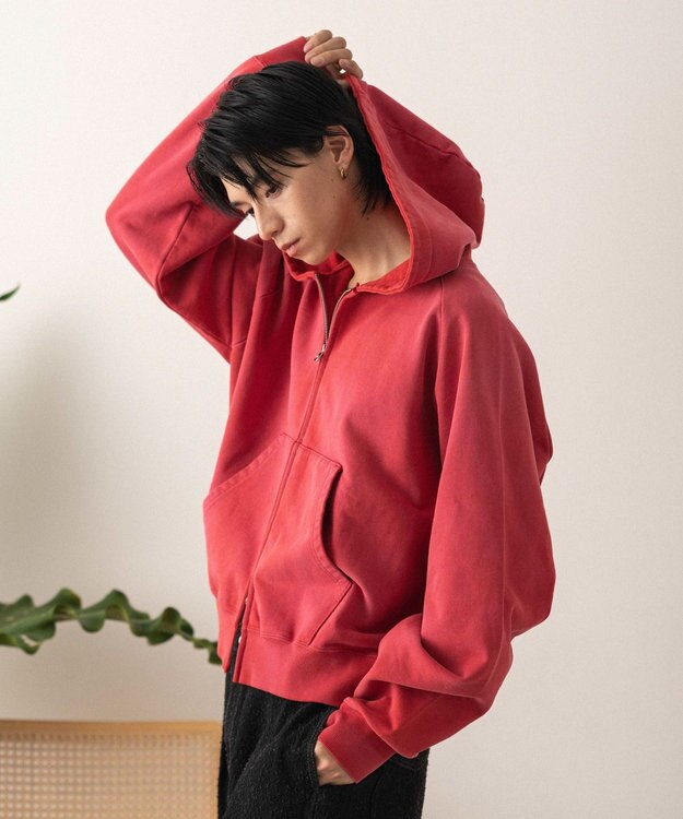 WEGO ショートZIPパーカー レッドその他