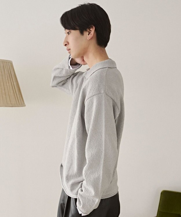 WEGO スキッパーニットポロ グレー