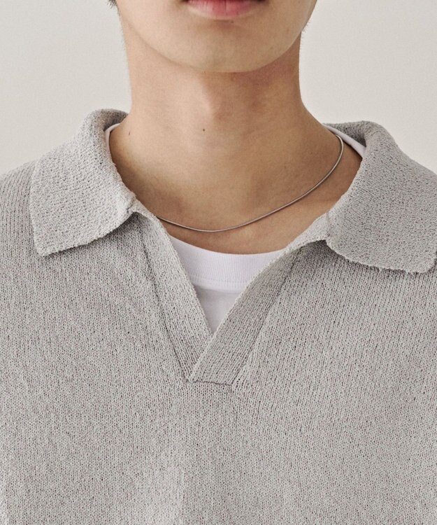 WEGO スキッパーニットポロ グレー