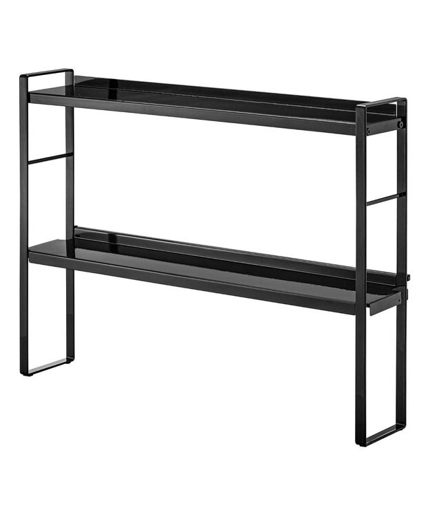 tower コンロ奥隙間ラック タワー 2段 ブラック ブラック