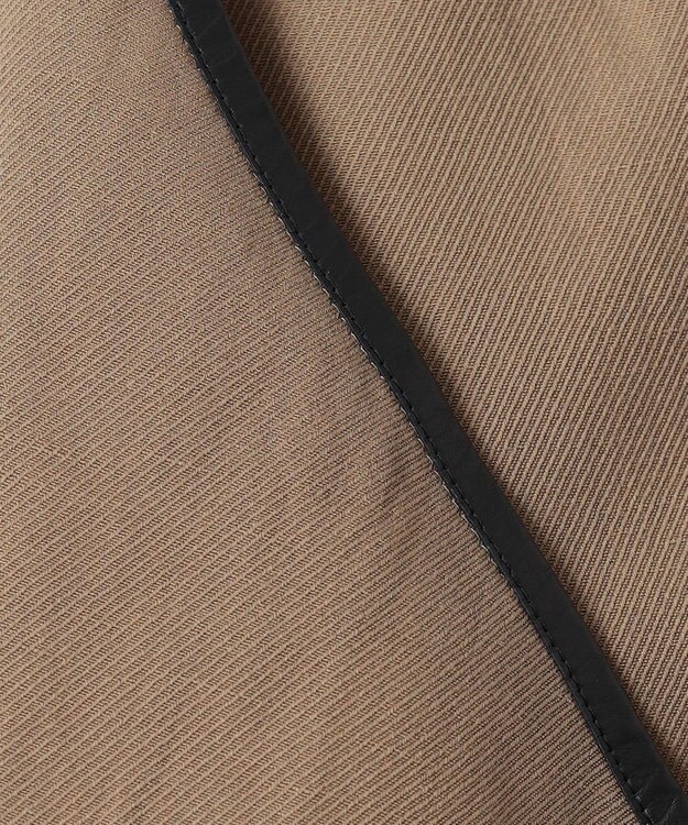 23区 【エステータ】ウールリネン レザートリミング ジャケット カーキ系