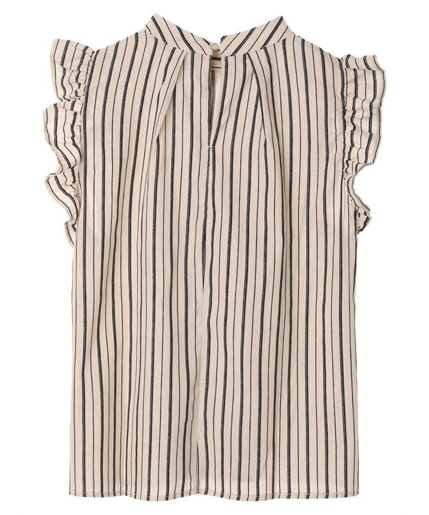 Green Parks ・ＥＬＥＮＣＡＲＥ　ＤＵＥ　ストライプフリルブラウス Beige