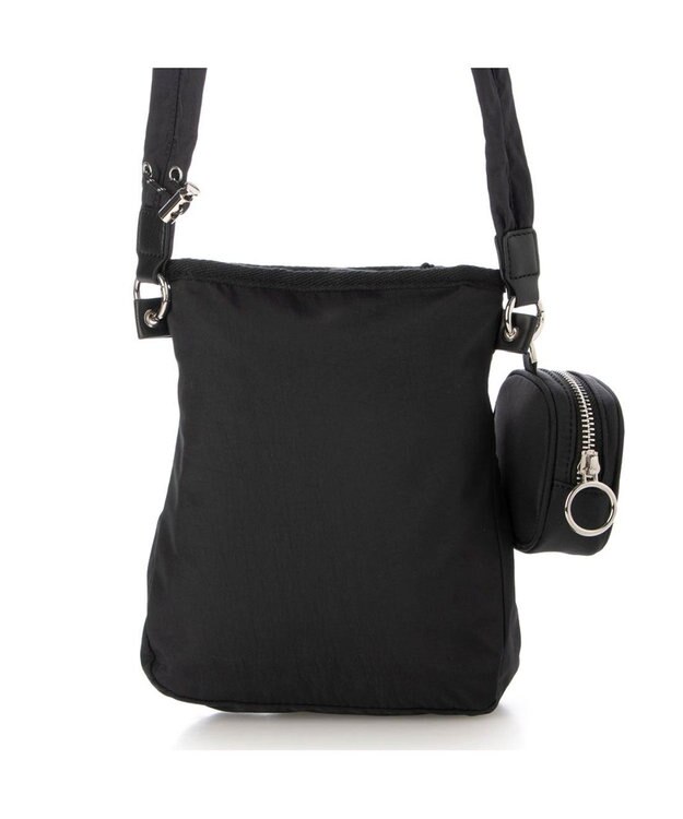 UNBILLION カシュカシュ cachecache / ミニポーチ付きギャザーショルダーナイロンバッグ ブラック