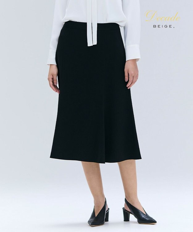 BEIGE， 【洗える】CINDY / フレアスカート Black x Black