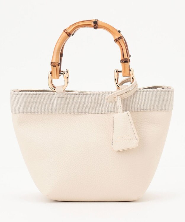 23区 バンブーハンドル ミニ ショルダーバッグ アイボリー系