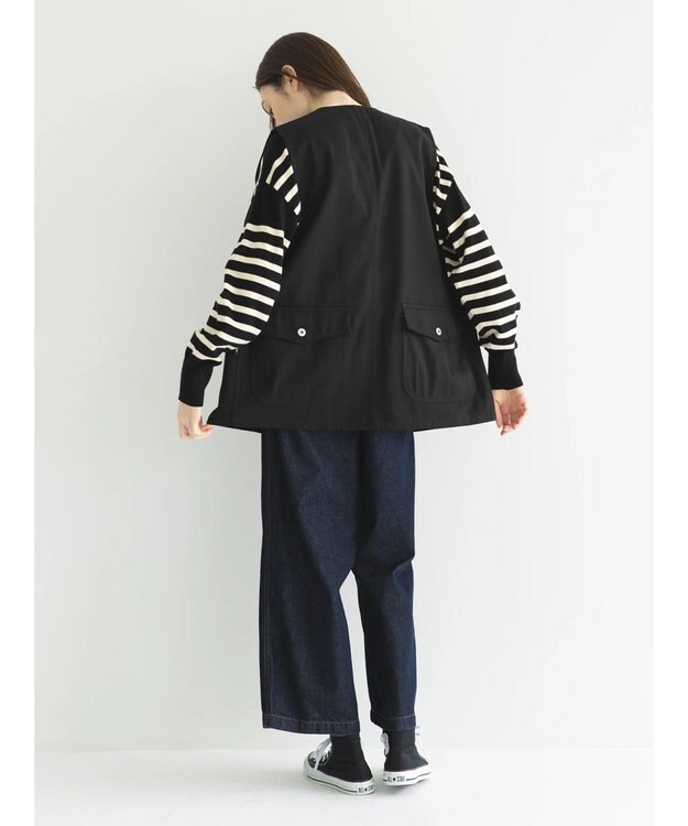 CRAFT STANDARD BOUTIQUE とてもちボーダーニットプルオーバー Black