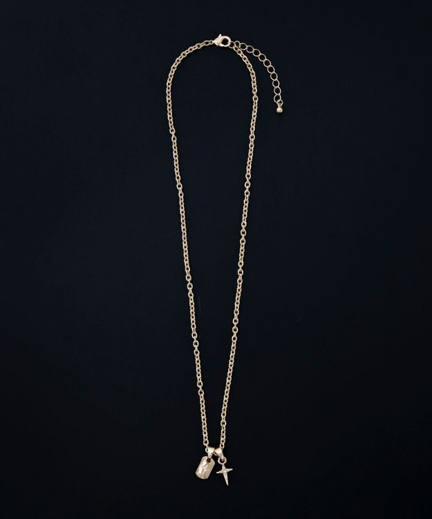 WEGO Mラインストーンダブルモチーフネックレス 柄2