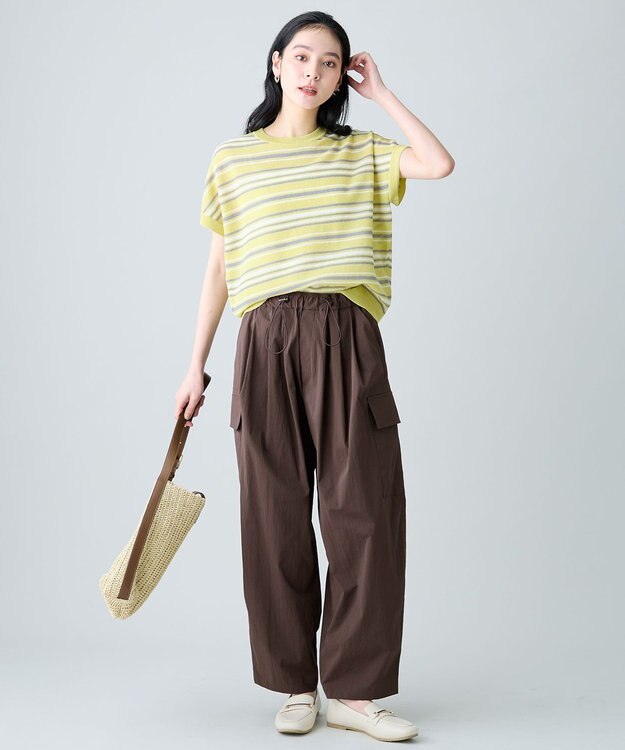 ANY L 撥水ナイロンカーゴパンツ ブラウン