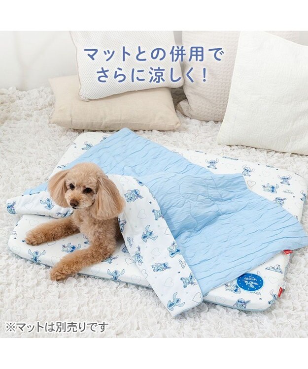 PET PARADISE ディズニー スティッチ もちっと クール ブランケット ホワイト×ブルー