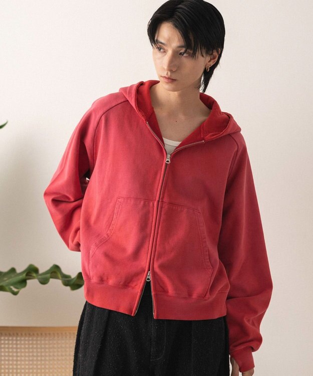 WEGO ショートZIPパーカー レッドその他