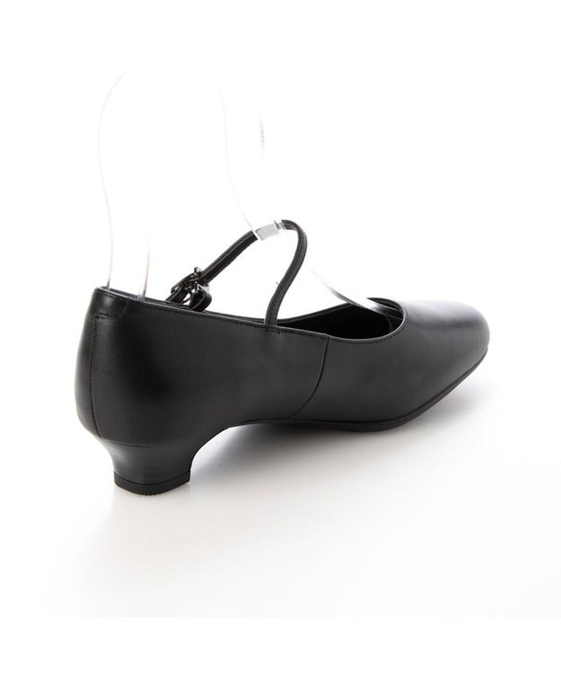 ing <ing>ストラップ付ブラックプレーンパンプス ブラック