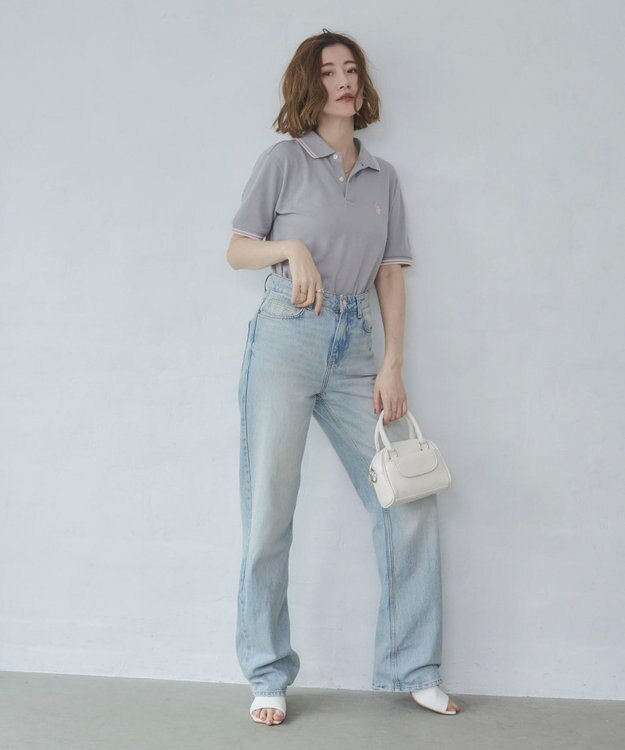 WEGO 【26年春夏新カラー登場/ユニセックス着用ITEM/SMLサイズ展開】U.S. POLO ASSN.別注ラインポロシャツ グレー