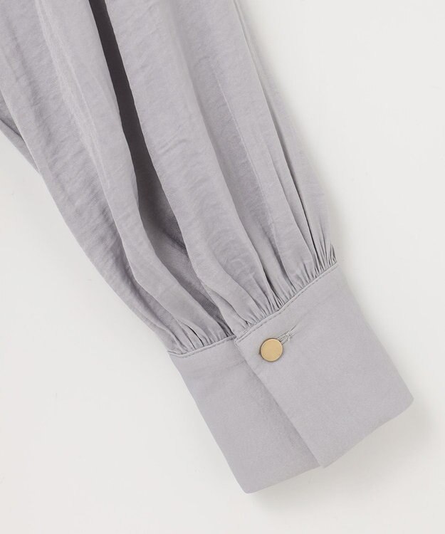 Feroux 【洗える】リボンタイ ブラウス スカイブルー系