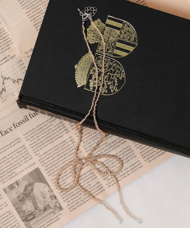 WEGO LビーズBIGリボンネックレス ライトピンク