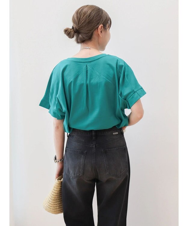 AMERICAN HOLIC 接触冷感袖タックカットプルオーバー Green