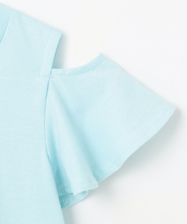 ANY KIDS 接触冷感 しろくま オフショルダー Tシャツ ライトブルー×アイス
