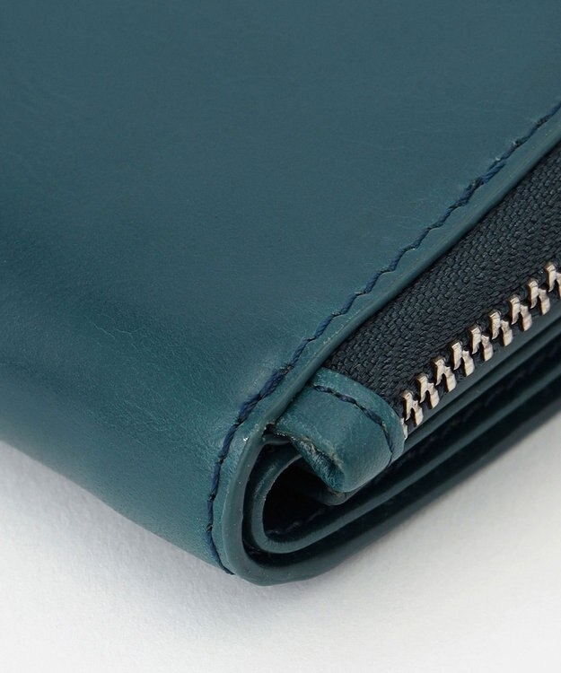 UNBILLION Otias オイルカウレザー三つ折りミニ財布 ブルー