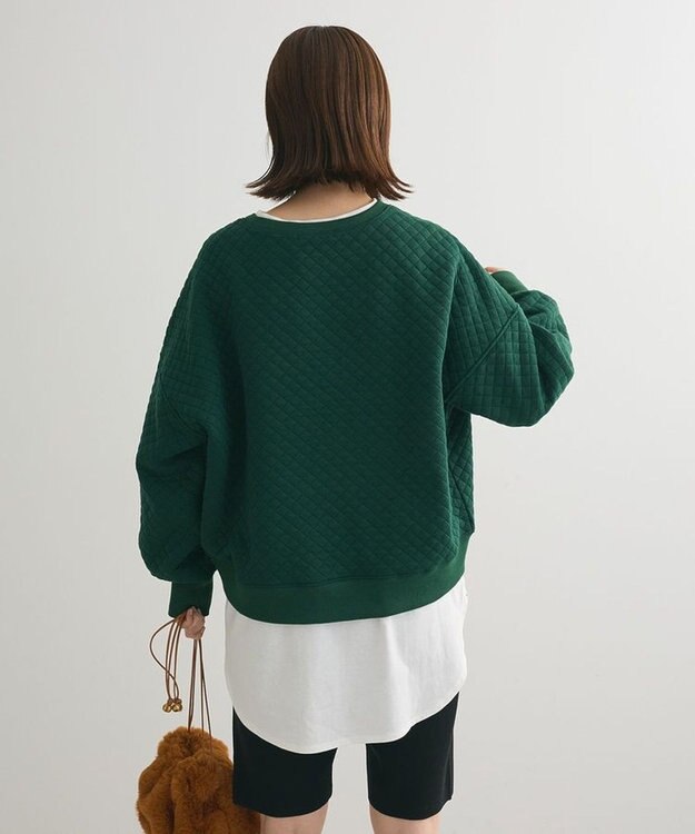 Green Parks ショート丈キルトロゴプルオーバー Green