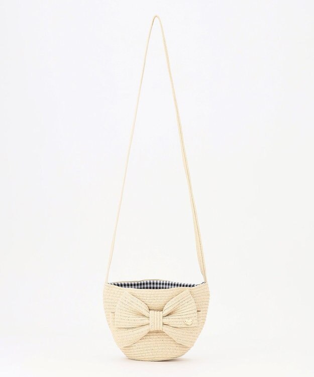 ANY KIDS リボン ペーパー ポシェット ベージュ