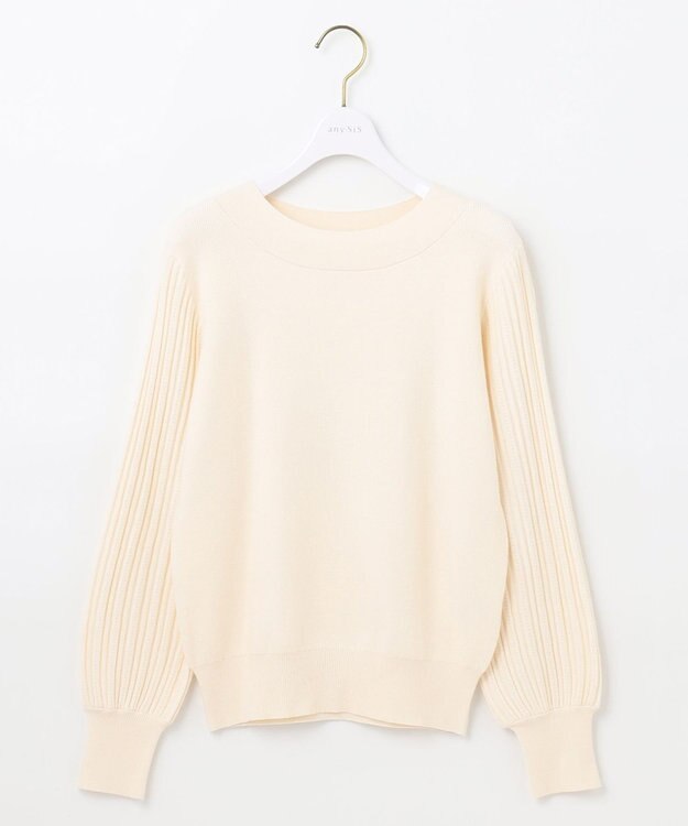 ANY SIS 【洗える】冬のシャルマン パフスリーブ ニット アイボリー