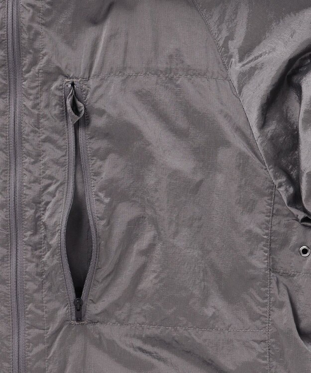 JOSEPH ABBOUD MOUNTAIN 【軽量/ECO撥水/ポケッタブル】ヴィンテージナイロンシャンブレーパーカー ライトグレー系