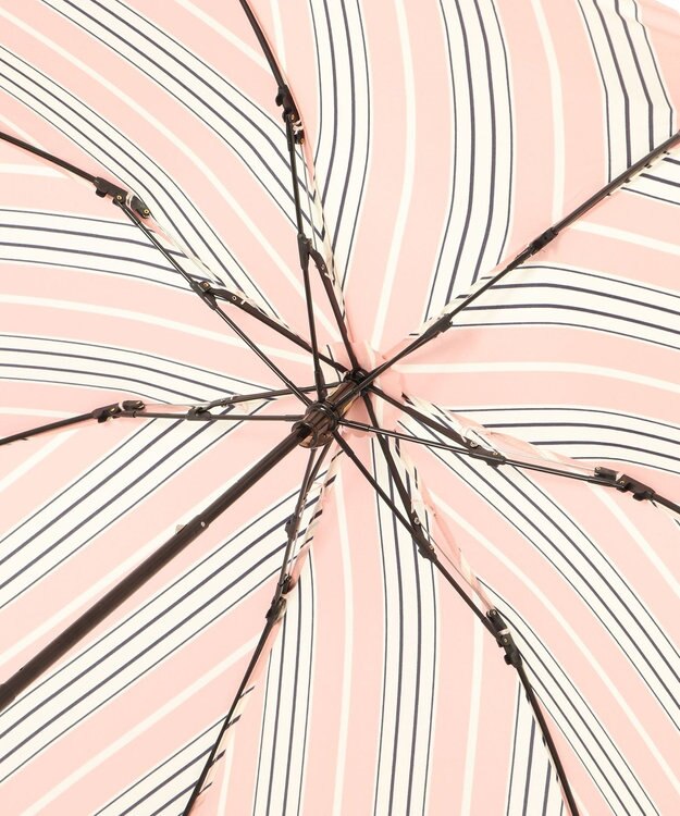 MOONBAT POLO RALPH LAUREN(ポロ ラルフローレン) 折りたたみ傘 ソフトストライプ ポロポニー ワンポイント ピンク