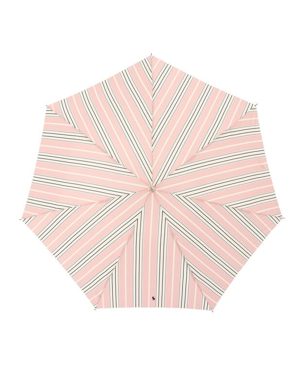 MOONBAT POLO RALPH LAUREN(ポロ ラルフローレン) 折りたたみ傘 ソフトストライプ ポロポニー ワンポイント ピンク