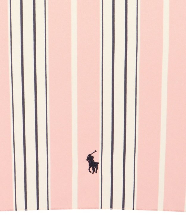 MOONBAT POLO RALPH LAUREN(ポロ ラルフローレン) 折りたたみ傘 ソフトストライプ ポロポニー ワンポイント ピンク