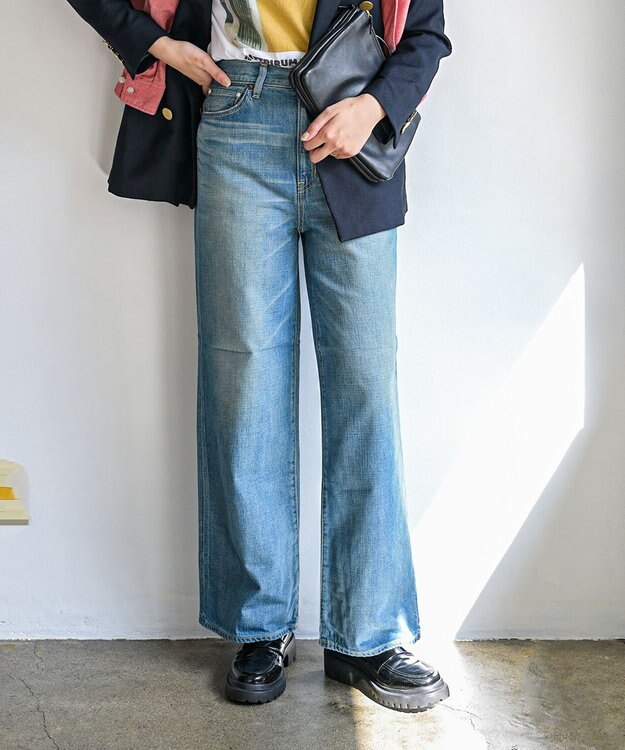 caqu スッキリ足長効果 ハイライズバギーシルエットデニム 3years