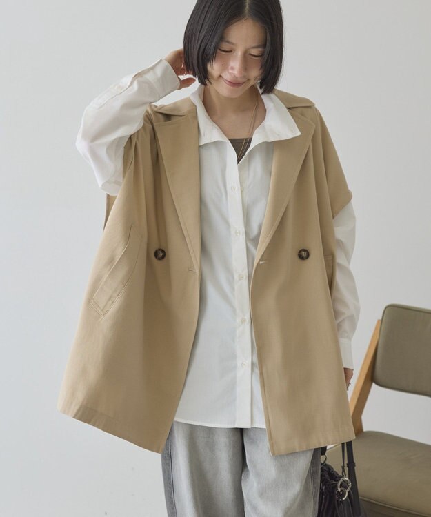 AMERICAN HOLIC 【花粉防止加工】サイドスリットベスト Beige