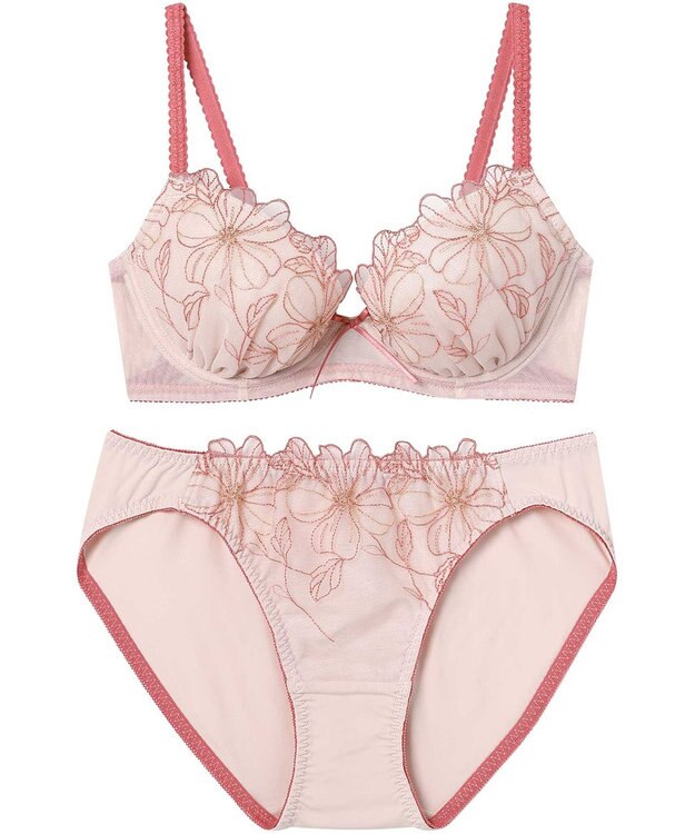 AMPHI ブラジャー ショーツセット 自然なまる胸メイク 【ブラ＆ショーツセット】 上下セット ブラ BCC231 アンフィ／ワコール ピンク