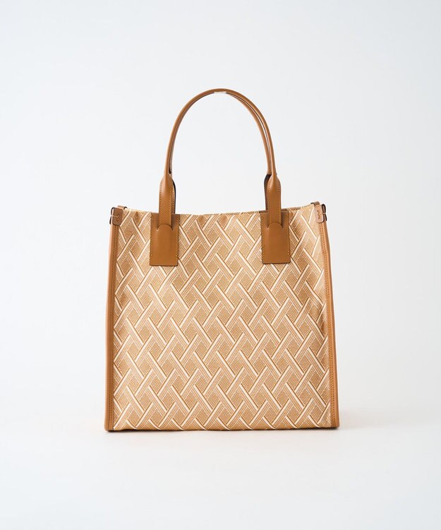 MIYABIYA LAQUOH クロス柄ジャガードトートバッグ S ベージュ