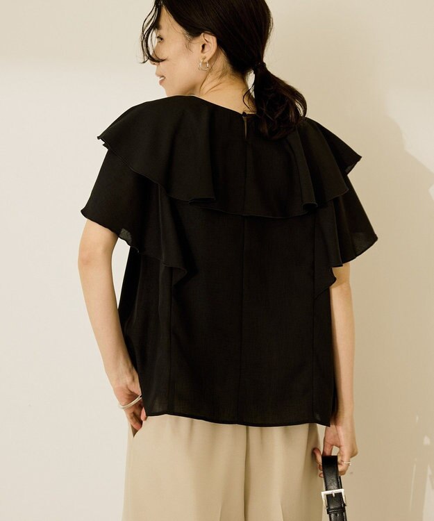 AMERICAN HOLIC イージーケアフリルシャツ Black