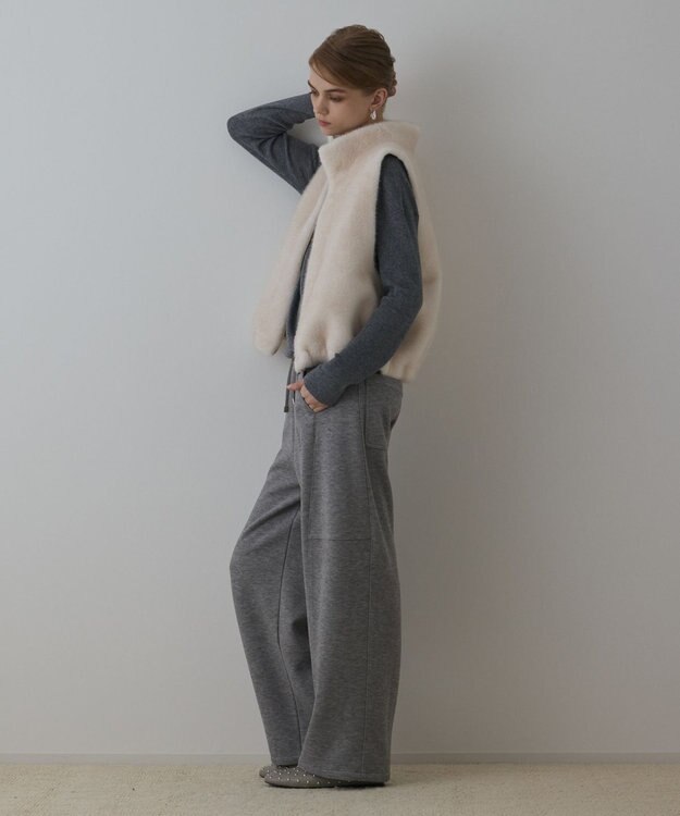 GRACE CONTINENTAL フェイクミンクベスト キナリ