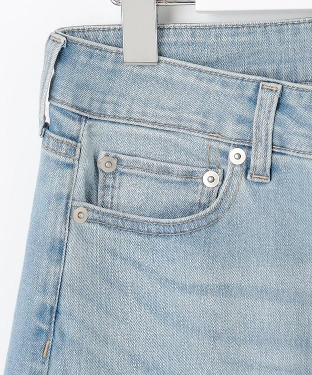 J.PRESS LADIES 【洗える】BASIC STRETCH DENIM ワイド ストレート デニム ブリーチ系